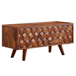 FineBuy Lowboard Sheesham Massivholz 90 cm - Kommode mit Klappt&uuml;r - TV Schrank Sideboard - Fernsehschrank - Fernsehtisch - Fernsehkommode Wohnzimmerschrank