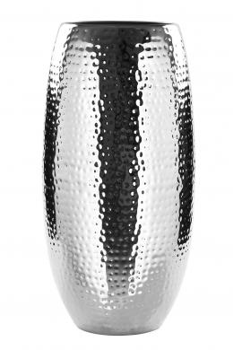 Fink Africa Vase - silberfarben / vernickelt - H 40 cm, Ø 21 cm