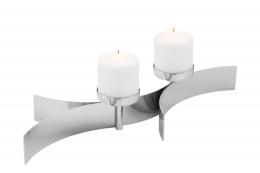 Fink EZ-MELODY Kerzenhalter 2-flammig - vernickelt - 9 x 56 x 18 cm