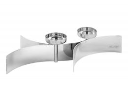 Fink EZ-MELODY Teelichthalter 2-flammig - vernickelt - 7,5 x 37 x 15 cm