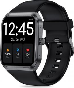 FITAGE Smartwatch - Schrittzähler - Sportuhr - Schwarz