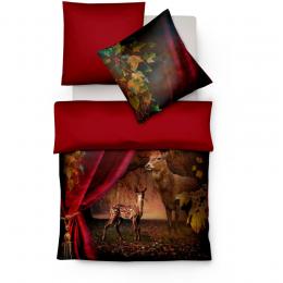 fleuresse Bed Art S Wendebettw&auml;sche-Set aus Mako Satin - rot - 200x220 / 2x80x80 cm