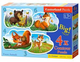 Forest Animals - Puzzle - 3+4+6+9 Teile