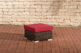 Fußhocker Ariano 56x56cm Rubinrot braun-meliert