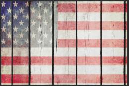 Fussmatte Flagge USA 4467 - 75 cm x 50 cm / Mit Gummirand