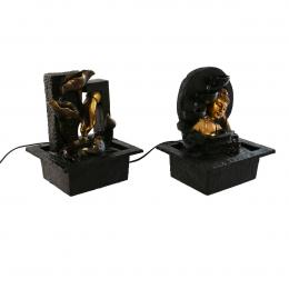 Gartenbrunnen Home ESPRIT Harz Buddha Orientalisch 21 x 19 x 27 cm (2 St&uuml;ck)