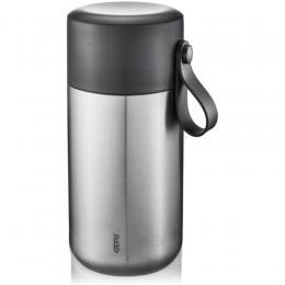 GEFU CAREO Thermo Lunchpot - schwarz/silber - 600 ml, Ø 8,5 - Höhe 19 cm