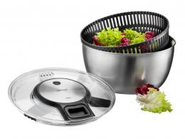 GEFU SPEEDWING® Edelstahl-Salatschleuder - hellgrau - Ø 27 cm - H&ouml;he 14,5 cm