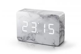 Gingko Brick Click Clock Marble Wecker Stein - marble / LED wei&szlig; - 15x4,5x10 cm