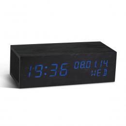 Gingko Click Clock Music Digitaluhr mit Bluetooth-Lautsprecher - schwarz / LED blau - 22x10x7 cm