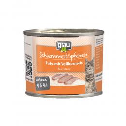 grau | Pute mit Vollkornreis | Schlemmert&ouml;pfchen | 24 x 200 g