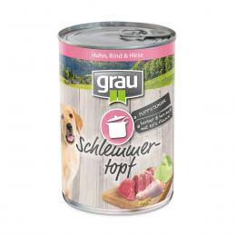 Grau Schlemmertopf Puppy/Junior Huhn, Rind & Hirse 12x400g