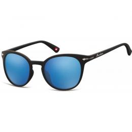 Gummierte Sonnenbrille mit blau verspiegelten Gläsern