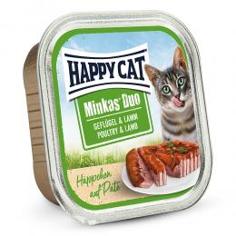 Happy Cat | Duo Paté auf Häppchen Geflügel & Lamm | Minkas | 48 x 100 g