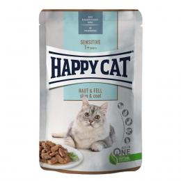 Happy Cat Sensitive Meat in Sauce Haut & Fell Pouch 24x85g