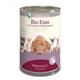 Herrmanns | Bio-Ente mit Fenchel und Buchweizen | Sensibel | 6 x 400 g