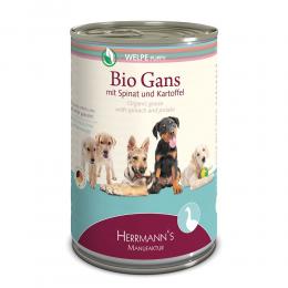 Herrmanns | Welpe Bio-Gans mit Spinat und Kartoffeln | Selection | 24 x 400 g