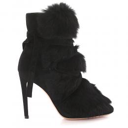 High Heels Stiefeletten Veloursleder