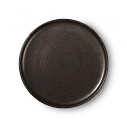 HK living Kyoto Ceramics rustic Dinner Teller - black - 26x26x3 cm