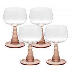 HK living swirl Weinglas-4er-Set - nude - 4 Gläser à 230 ml