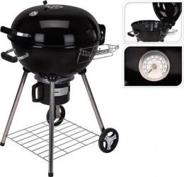 Holzkohlegrill - Kugelform - Mobil - Grillfläche 44 x 32 cm - Schwarz