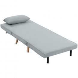 HOMCOM 3-in-1 Klappsessel 1-Sitzer, Sesselbett und Liegesessel - 5-fach verstellbare R&uuml;ckenlehne, Kissen inklusive, gepolstert - f&uuml;r B&uuml;ro, Wohnzimmer, Schlafzimmer, grau   Aosom