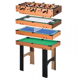 HOMCOM 4 in 1 Multi Spieltisch Tischkicker Tischfussball Kicker Hockey Billard Tischtennis, MDF, 87x43x73cm