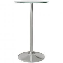 HOMCOM Bartisch Küche runder Stehtisch mit gehärteter Glasplatte 60x60x102cm modernes Design für Nachmittagstee klein Silber   Aosom.de