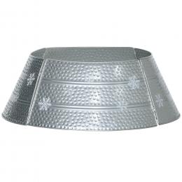HOMCOM Baumkragen f&uuml;r Weihnachtsbaum, Metall-Baumrock, wasserdicht, Party- und Wohnungsdekoration, 66x66x23 cm, Silber   Aosom