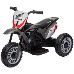 HOMCOM Elektro-Kinder-Crossbike, Honda CRF450RL Lizenz, Soundeffekte, 3 R&auml;der, 3 km/h, 6V Batterie, Kinder 18-36 Monate, Grau   Aosom