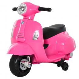 HOMCOM Elektro-Motorrad f&uuml;r Kinder mit offizieller Vespa Lizenz, 6V Batterie, Lichter und Hupe, f&uuml;r Kinder von 18-36 Monaten, Rosa, 66,5x38x52cm   Aosom
