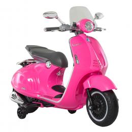 HOMCOM Kinder Elektro-Motorrad, 6V Kindermotorrad mit Scheinwerfer, Musik, Vor- und Rückwärtsgang, Trainingsräder, 30 kg belastbar, Elektromotorrad für 3-6 Jahre Kinder, Rosa   Aosom