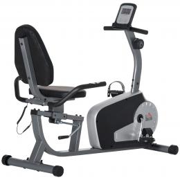 HOMCOM Liegeergometer  Heimtrainer Fahrradtrainer mit LCD-Anzeige, 8 stufig einstellbarer Magnetwiderstand, bis 110 kg, Stahl & ABS  Aosom.de