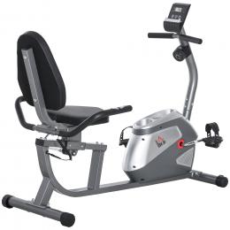 HOMCOM Liegeergometer mit LCD-Anzeige, 8-stufig einstellbarem Magnetwiderstand, für Nutzergewicht bis 110 kg, Metall ABS 136x62,5x38cm   Aosom.de