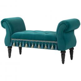 HOMCOM Luxus Sitzbank Polsterbank mit Samtoptik 117 x 40 x 58 cm f&uuml;r Wohnzimmer Schlafzimmer Grau stilvoll & bequem   Aosom.de