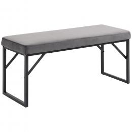 HOMCOM Polsterbank in Samtoptik  Sitzbank, Bettbank, Schminkbank, Flurbank für Wohnzimmer, Schlafzimmer, Dunkelgrau, 115 x 46 x 49 cm  Aosom.de