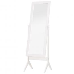 HOMCOM Standspiegel Eleganter Ganzk&ouml;rperspiegel mit erh&ouml;hten F&uuml;&szlig;en, Pflegeleichtes MDF, Wei&szlig;, 47x46x148cm f&uuml;r Schlafzimmer & Flur   Aosom.de