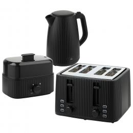 HOMCOM Wasserkocher Toaster Eierkocher Set 1,7L 2200W Edelstahl Schnell Wasserkocher mit Kalkfilter 4 Scheiben Toaster mit 7 Br&auml;unungsstufen Eierkocher mit Kontrollleuchte Signalton-Timer f&uuml;r 1-6 Eier   Aosom