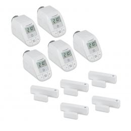 Homematic IP 5er-Set Smart Home Heizen - Heizk&ouml;rperthermostat und Fenster- und T&uuml;rkontakt