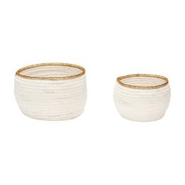 Hübsch Interior Korb mit goldener Kante 2er-Set