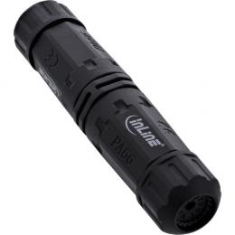 InLine® Netzkabelkupplung, IP68, 3-polig, 2-Wege, M20, schwarz