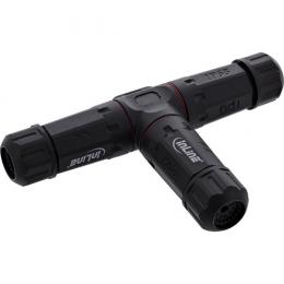 InLine® Netzkabelkupplung, IP68, 3-polig, 3-Wege, M20, schwarz