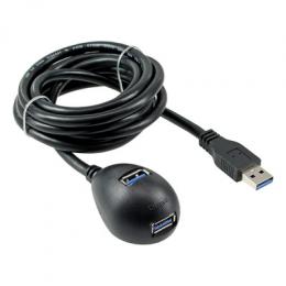 InLine® USB 3.2 Gen.1 Verl&auml;ngerung, A Stecker auf 2x A Buchse, Standfu&szlig;, 1m