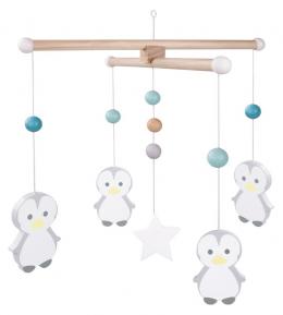 JABADABADO® Holz-Mobile Pinguin (Weiß-Grau-Mint)