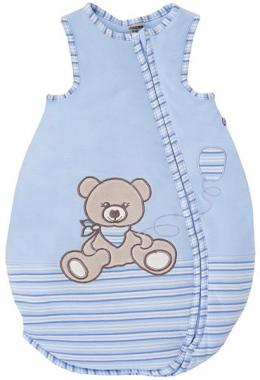 JACKY® Sommerschlafsack Teddy Gr. 74/80 (Hellblau-Ringel)