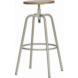 Jan Kurtz PARIS Bar-Drehhocker höhenverstellbar - taupe/taupe - Ø 32 cm - Höhe 70-80 cm