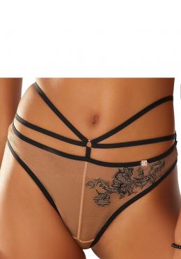 JETTE String, mit feinem Muster in Tattoo-Optik und B&auml;nder-Look