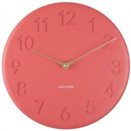 KARLSSON Sole Numbers Wanduhr - coral pink - Ø 25 cm