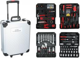 Kinzo Handwerkzeugsatz - 187-teilig - im Aluminium-Rollenkoffer - CRV