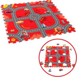 KNORRTOYS® Disney Cars Straßen EVA Schaumstoff Puzzlematten 8-tlg. (Rot-Grau)